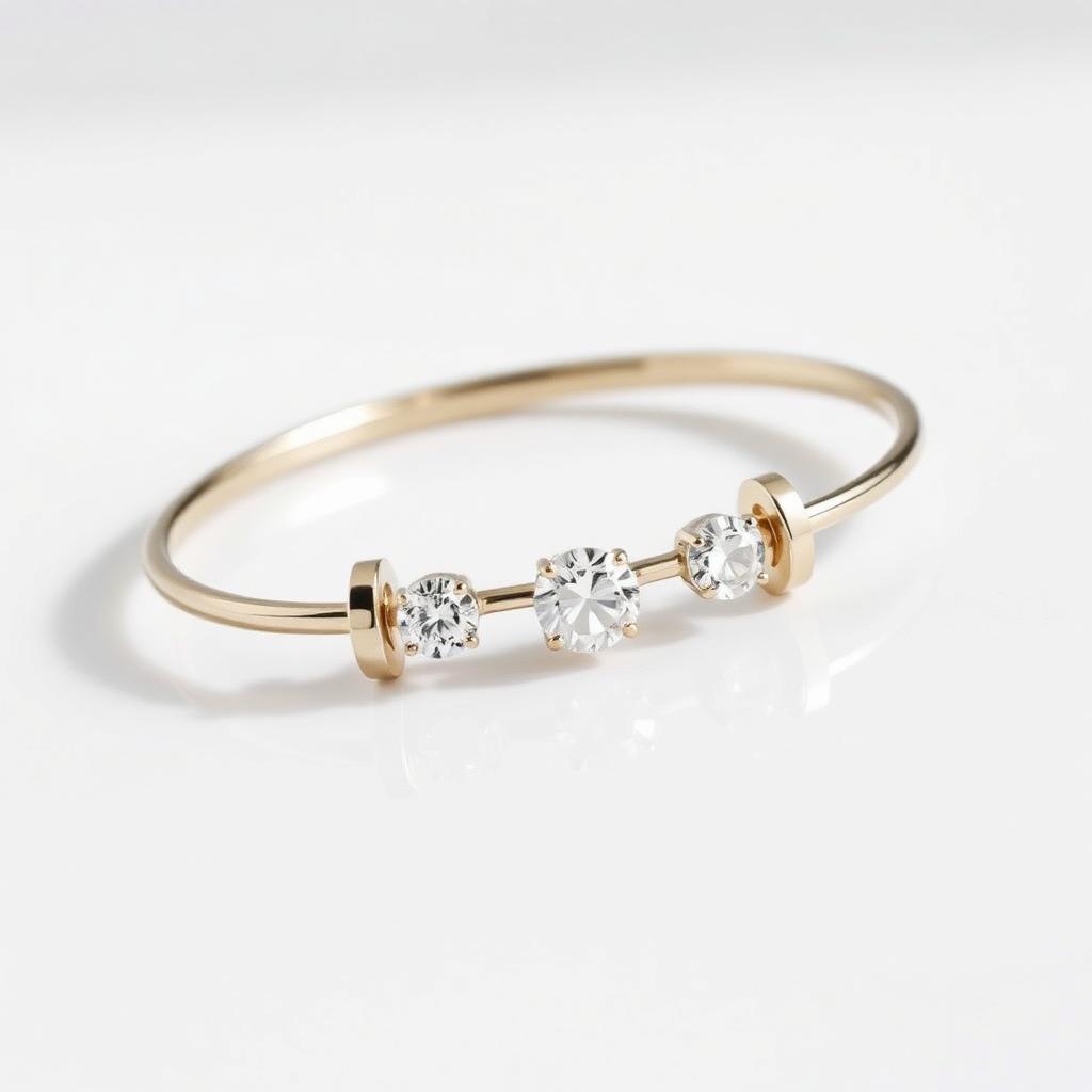 Messika sieraden verkopen — Witgouden armband met losse diamanten op wit, sfeerbeeld luxe sieraden