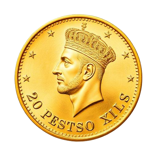 Spaanse 20 Pesetas — gouden munt uit Spanje